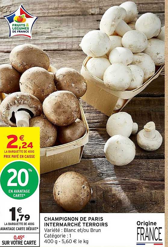 CHAMPIGNON DE PARIS INTERMARCHÉ TERROIRS