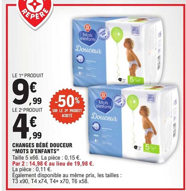 CHANGES BÉBÉ DOUCEUR “MOTS D'ENFANTS”