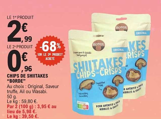 CHIPS DE SHIITAKES “BORDE”