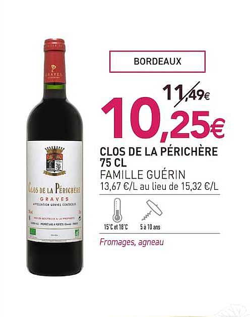 CLOS DE LA PERICHERE 75 CL FAMILLE GUÉRIN