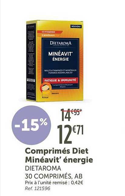 Comprimés Diet Minéavit’ énergie DIETAROMA 30 COMPRIMÉS, AB