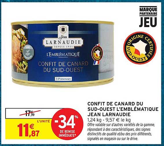 CONFIT DE CANARD DU SUD-OUEST L'EMBLÉMATIQUE JEAN LARNAUDIE
