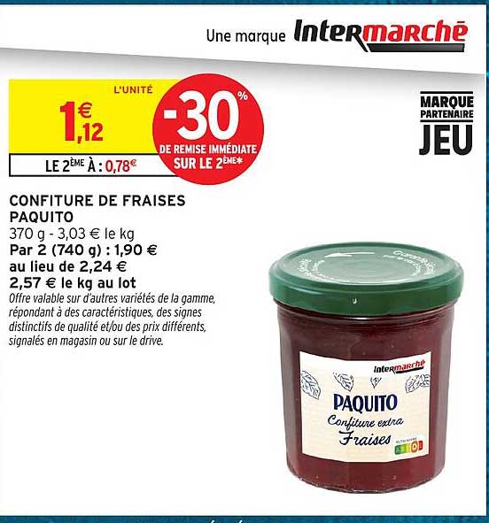 CONFITURE DE FRAISES PAQUITO