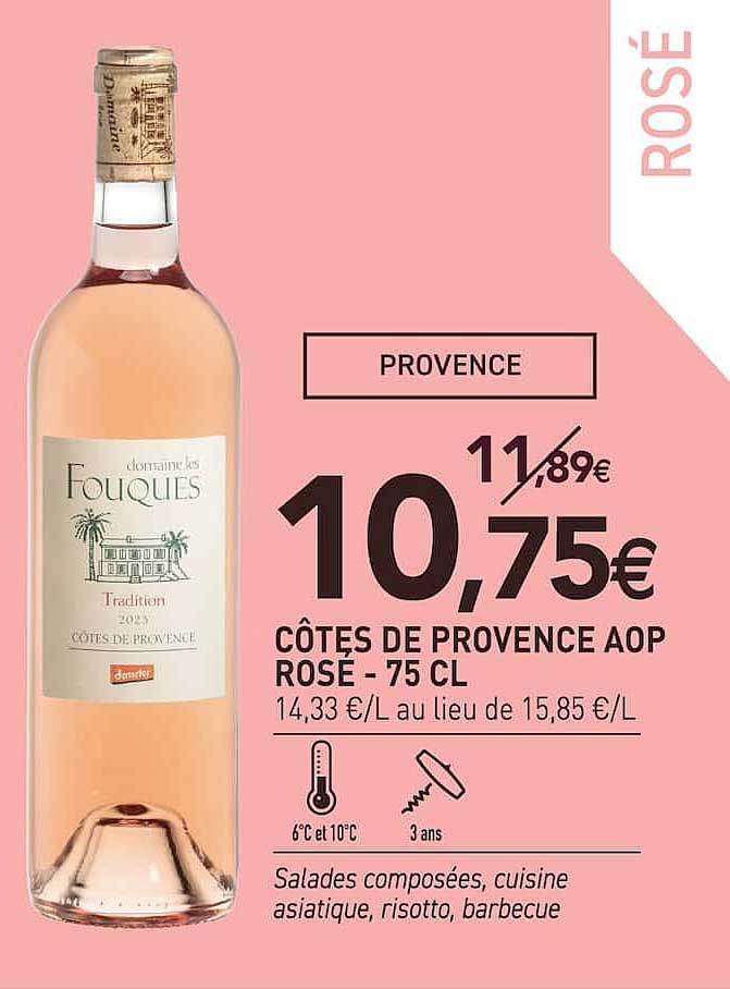 CÔTES DE PROVENCE AOP ROSÉ - 75 CL