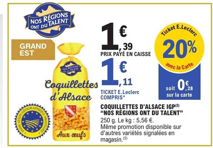 COUILLETTES D'ALSACE IGP “NOS RÉGIONS ONT DU TALENT”