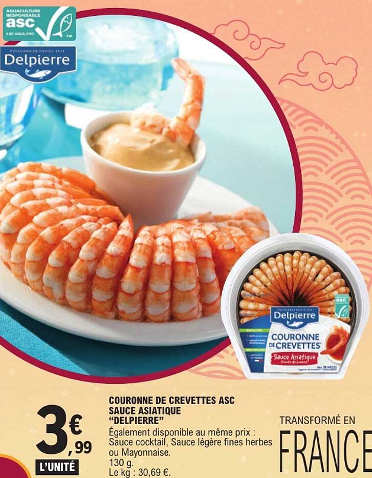 COURONNE DE CREVETTES ASC SAUCE ASIATIQUE “DELPierre”