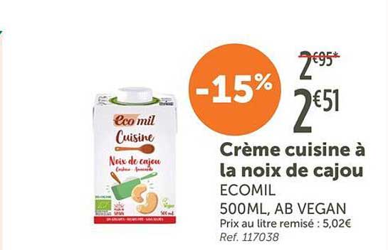 Crème cuisine à la noix de cajou