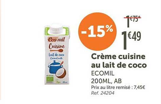 Crème cuisine au lait de coco