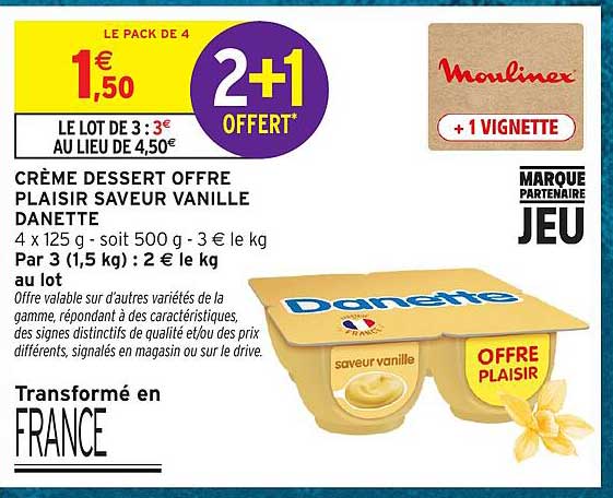 CRÈME DESSERT OFFRE PLAISIR SAVEUR VANILLE DANETTE