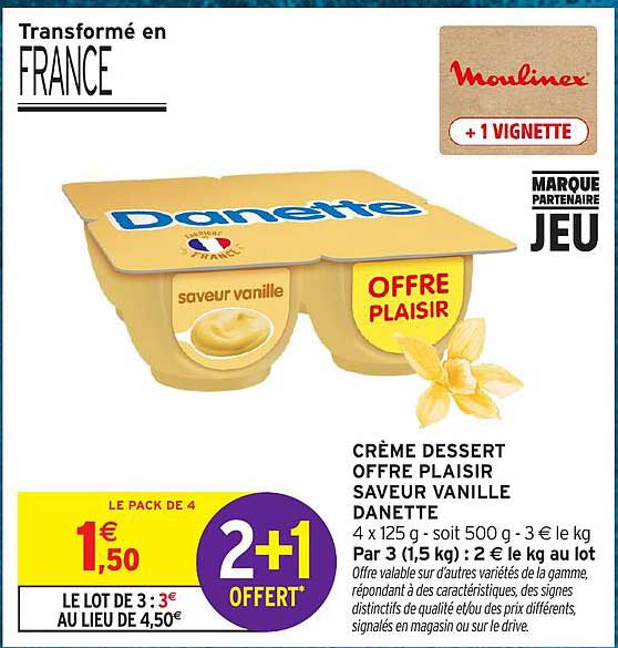 CRÈME DESSERT OFFRE PLAISIR SAVEUR VANILLE DANETTE