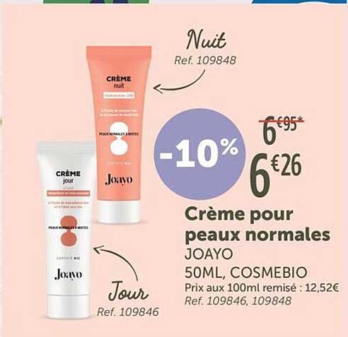 Crème pour peaux normales JOAYO 50ML, COSMEBIO