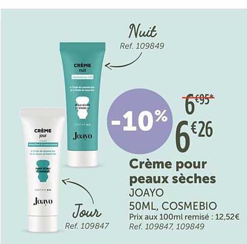 Crème pour peaux sèches JOAYO 50ML, COSMEBIO