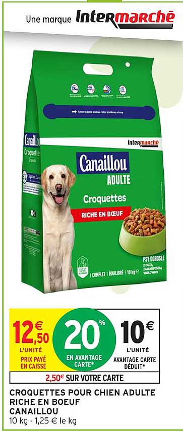 CROQUETTES POUR CHIEN ADULTE RICHE EN BOEUF CANAILLOU