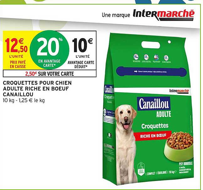 CROQUETTES POUR CHIEN ADULTE RICHE EN BOEUF CANAILLOU