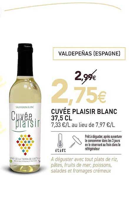 CUVÉE PLAISIR BLANC 37,5 CL