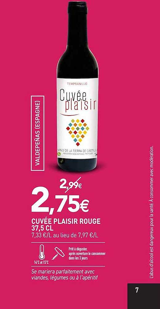 CUVÉE PLAISIR ROUGE 37,5 CL