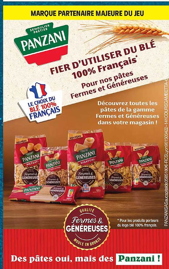 Des pâtes oui, mais des Panzani !