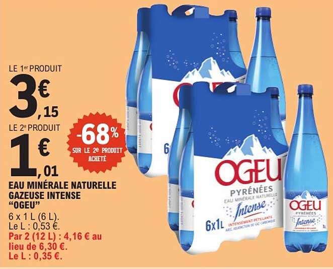EAU MINÉRALE NATURELLE GAZEUSE INTENSE "OGEU"