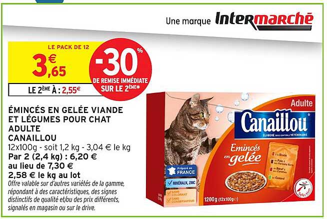 ÉMINCÉS EN GELÉE VIANDE ET LÉGUMES POUR CHAT ADULTE CANAILLOU