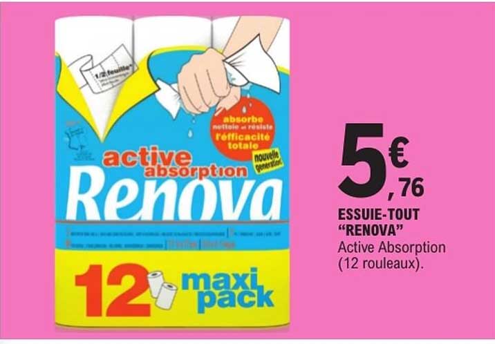 ESSUIE-TOUT “RENOVA” Active Absorption (12 rouleaux).