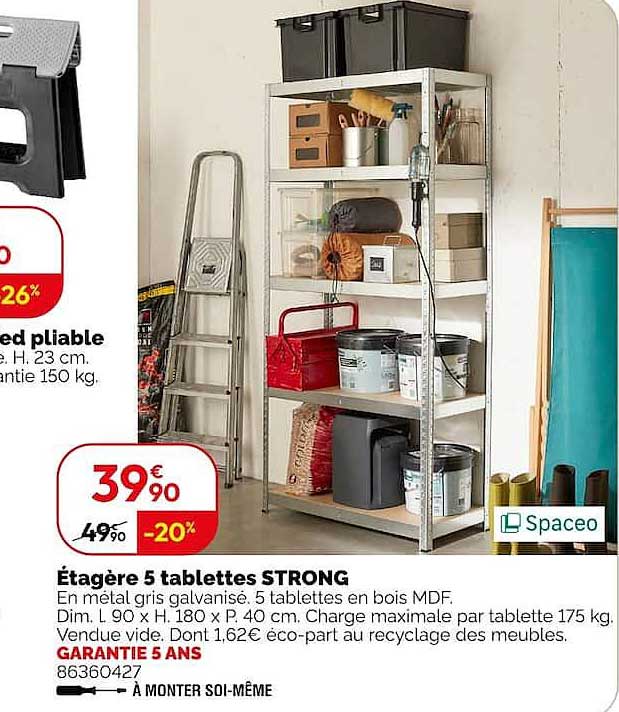 Étagère 5 tablettes STRONG