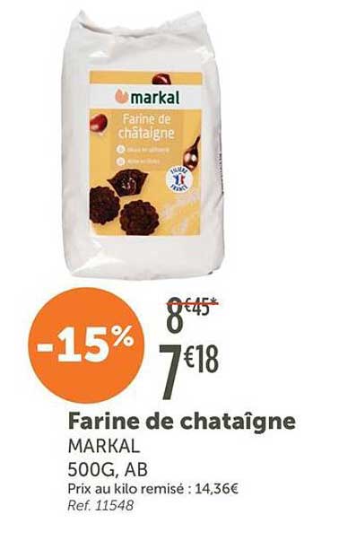 Farine de châtaigne MARKAL 500G, AB