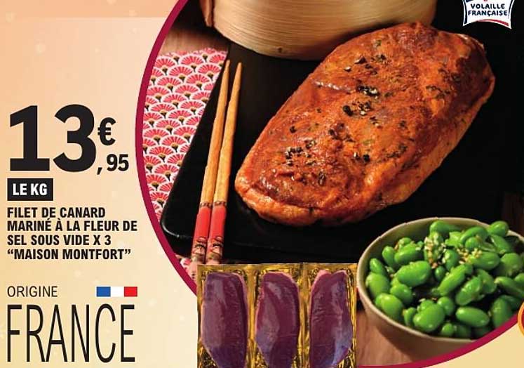FILET DE CANARD MARINÉ À LA FLEUR DE SEL SOUS VIDE X 3 “MAISON MONTFORT”