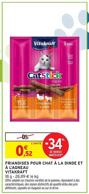 FRIANDISES POUR CHAT À LA DINDE ET À L'AGNEAU VITAKRAFT