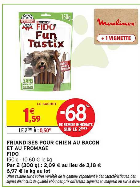 FRIANDISES POUR CHIEN AU BACON ET AU FROMAGE FIDO