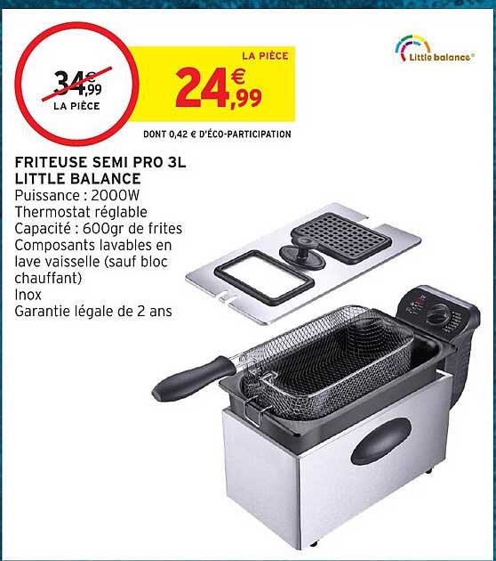 FRITEUSE SEMI PRO 3L LITTLE BALANCE