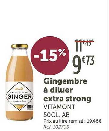 Gingembre à diluer extra strong VITAMONT 50CL, AB