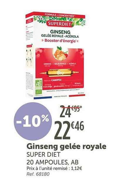 Ginseng gelée royale SUPER DIET 20 AMPOULES, AB
