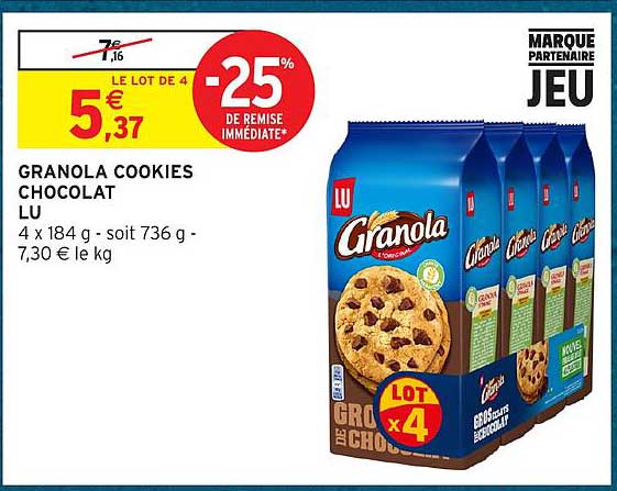 GRANOLA COOKIES CHOCOLAT LU