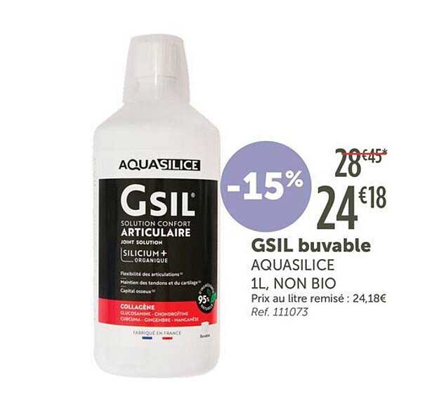 GSIL buvable AQUASILICE 1L, NON BIO