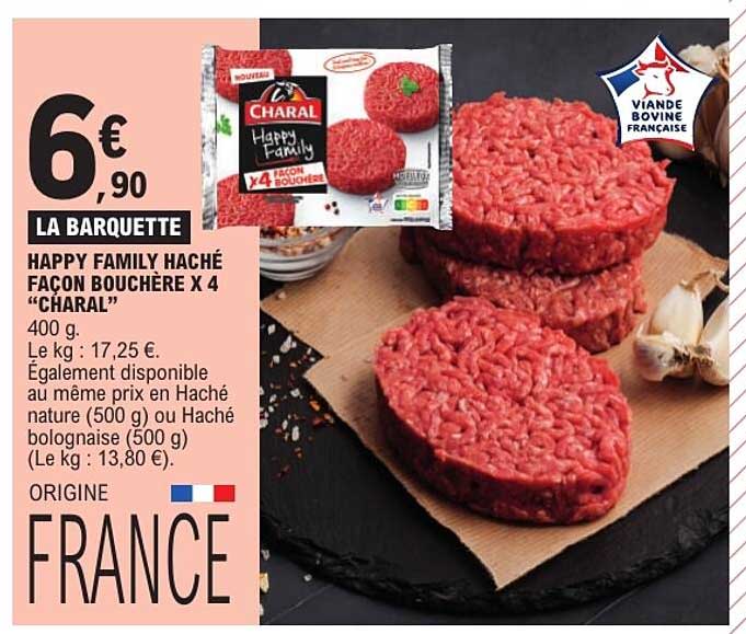 HAPPY FAMILY HACHÉ FAÇON BOUCHÈRE X 4 “CHARAL”