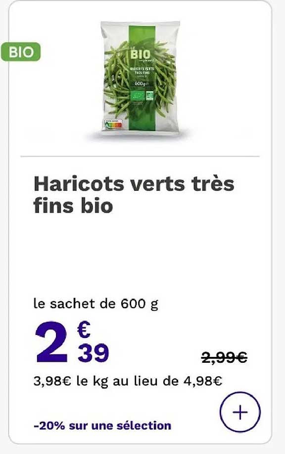 Haricots verts très fins bio