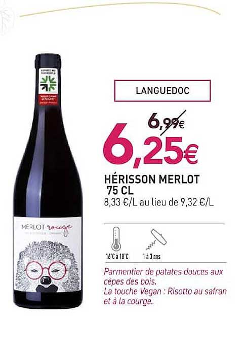 HÉRISSON MERLOT 75 CL