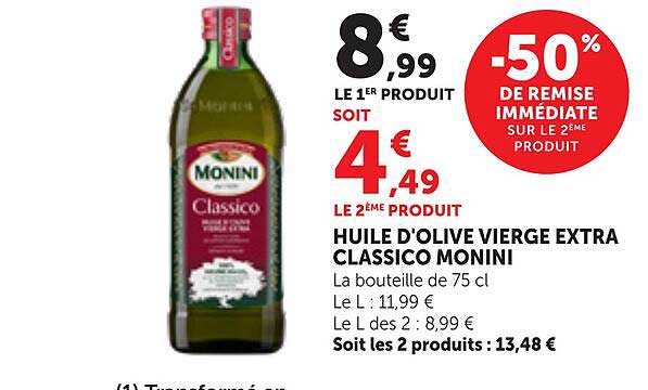 HUILE D'OLIVE VIERGE EXTRA CLASSICO MONINI