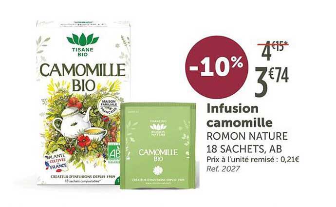 Infusion camomille ROMON NATURE 18 SACHETS, AB