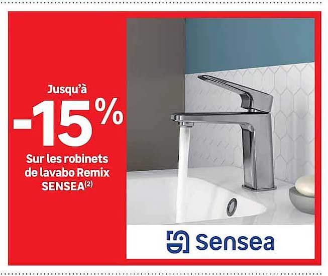 Jusqu’à -15% Sur les robinets de lavabo Remix SENSEA(2)