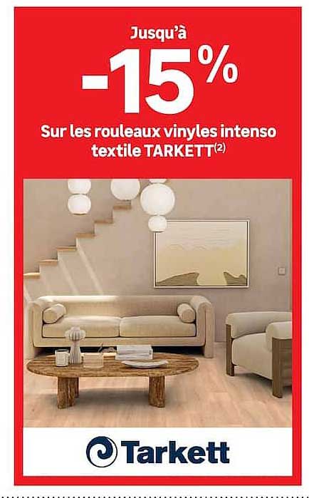 Jusqu’à -15% sur les rouleaux vinyles intenso textile TARKETT(2)