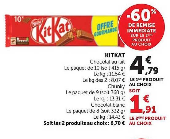 KITKAT Chocolat au lait