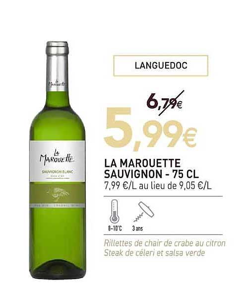 LA MAROUETTE SAUVIGNON - 75 CL