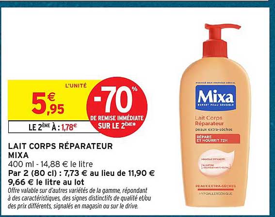 LAIT CORPS REPARATEUR MIXA