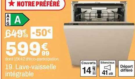 Lave-vaisselle intégrable
