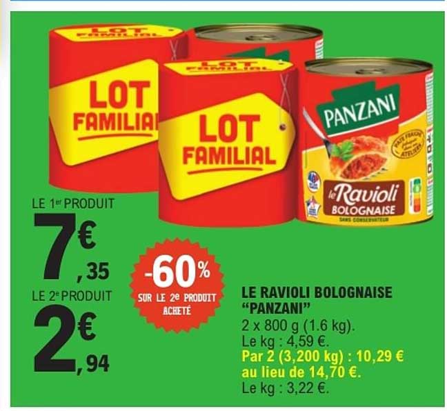 LE RAVIOLI BOLOGNAISE “PANZANI”