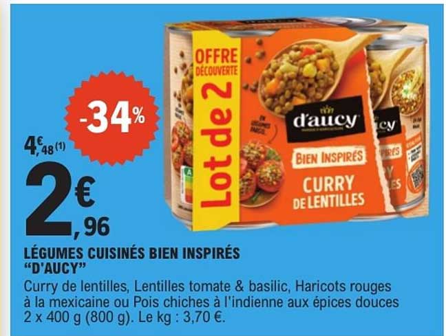 LÉGUMES CUISINÉS BIEN INSPIRÉS "D'AUCY"