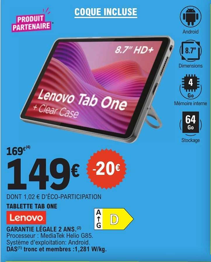 Lenovo Tab One + Clear Case
