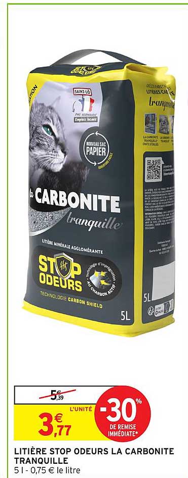 LITIÈRE STOP ODEURS LA CARBONITE TRANQUILLE