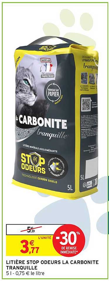 LITIÈRE STOP ODEURS LA CARBONITE TRANQUILLE